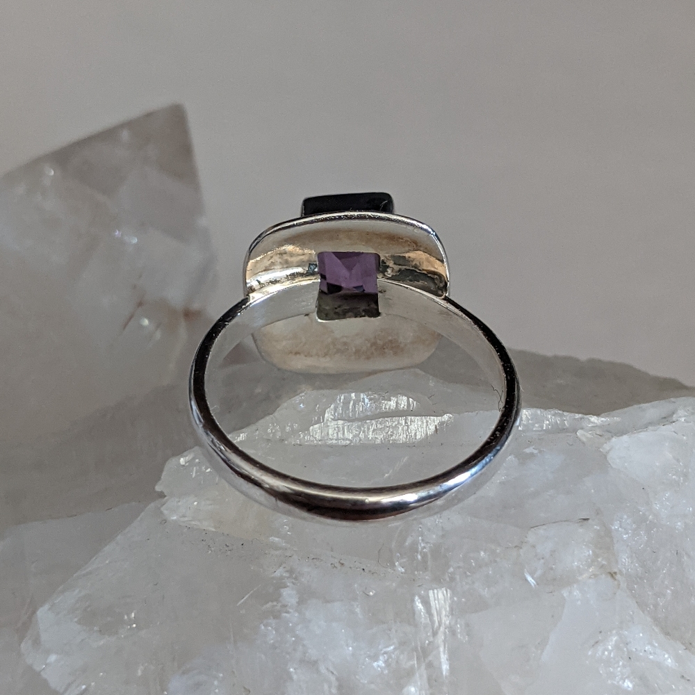 Natural Purple Amethyst, 925 Silver Ring, size 9 - Picture 5 of 9